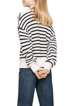 Pullover Tommy Hilfiger Stripe in Weiß und Marineblau