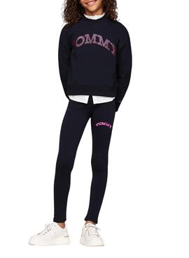 Leggings Tommy Hilfiger Foil marine für mädchen