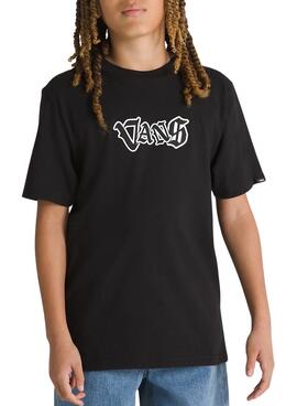 T-shirt Vans Skelett Schwarz für jungen