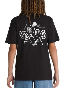 T-shirt Vans Skelett Schwarz für jungen