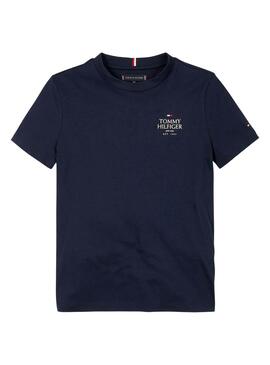 Tommy Hilfiger Puff T-Shirt in Marineblau für jungen