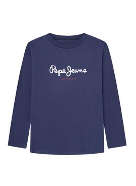 T-shirt Pepe Jeans New Herman in Marineblau für jungen