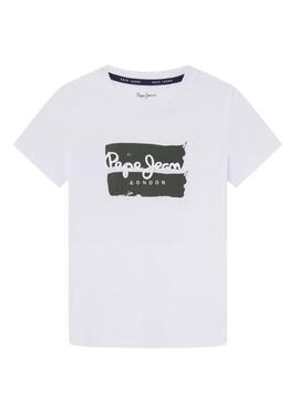 T-Shirt Pepe Jeans Bairon weiß für jungen