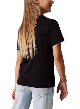 T-Shirt Calvin Klein Monogramm Schwarz für kinder