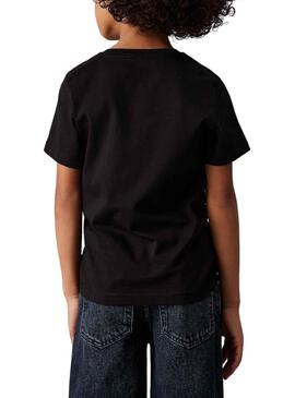 T-Shirt Calvin Klein Monogramm Schwarz für kinder