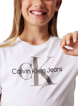 T-Shirt Calvin Klein Jeans Monogram weiß