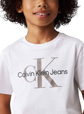 T-Shirt Calvin Klein Jeans Monogram weiß