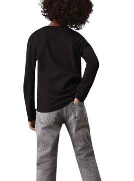 T-Shirt Calvin Klein Long Monolog in Schwarz für kinder