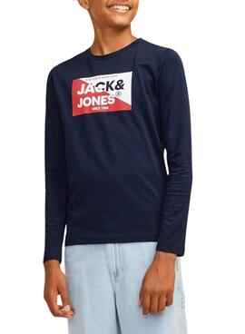 T-Shirt Jack and Jones Nolan lang blau für jungen