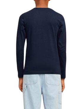 T-Shirt Jack and Jones Nolan lang blau für jungen