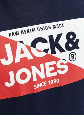 T-Shirt Jack and Jones Nolan lang blau für jungen