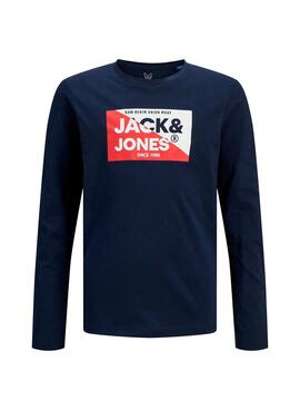 T-Shirt Jack and Jones Nolan lang blau für jungen