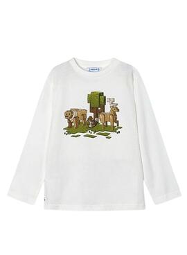 T-shirt Mayoral Nature weiß für jungen