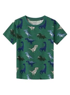 T-shirt Name It Kolly Dinosaurier grün für jungen