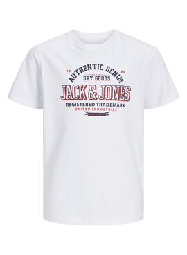 T-shirt Jack and Jones Logo weiß für jungen