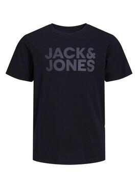 T-Shirt Jack and Jones Corp Logo Schwarz für jungen