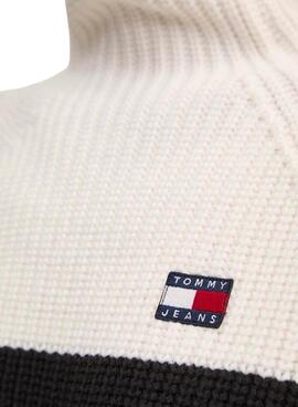 Strickpullover Tommy Jeans Rollkragen mit Streifen für damen