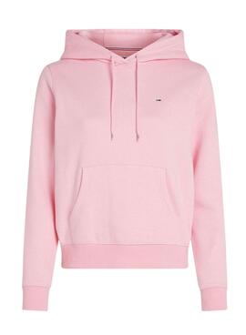 Sweatshirt Tommy Jeans Flag Regular rosa Kapuze für damen