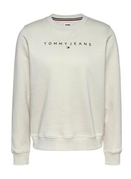 Sudadera Tommy Jeans Linear beige für frauen