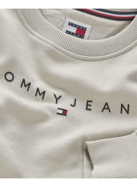 Sudadera Tommy Jeans Linear beige für frauen