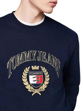 Pullover Tommy Jeans Crest Marine für männer