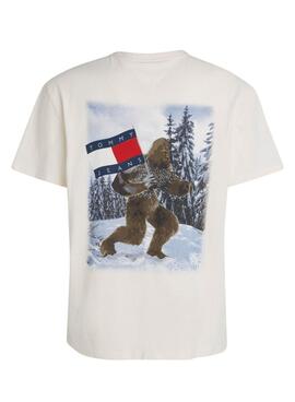 T-Shirt Tommy Jeans Fun Novelty weiß für herren