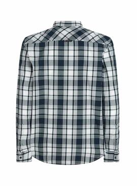 Hemd Tommy Jeans Poplin karierte blau für herren