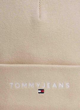 Mütze Tommy Jeans gesticktes Logo beige für damen