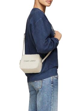 Tasche Tommy Jeans Umhängetasche Sherpa beige für damen