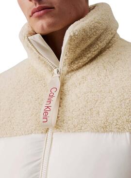 Jacke Calvin Klein Jeans Sherpa creme für männer