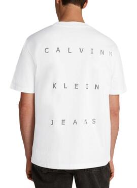 T-shirt Calvin Klein Jeans Stamp Back in Weiß für damen