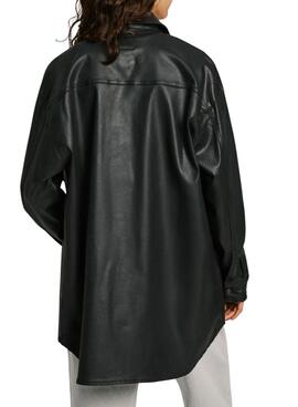 Overshirt Pepe Jeans Kunstleder schwarz für frauen