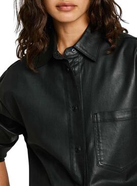 Overshirt Pepe Jeans Kunstleder schwarz für frauen