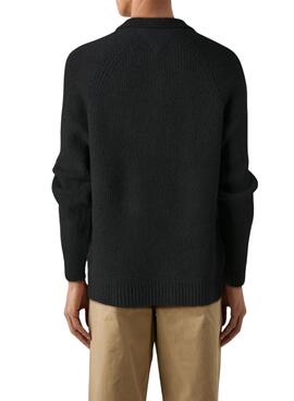 Pullover Tommy Jeans Raglan mit Reißverschluss schwarz für herren