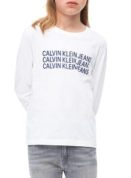 T-Shirt Calvin Klein Triple Logo Balnco für Junge