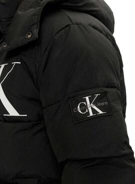 Gepolsterte Jacke Calvin Klein Jeans Logo Schwarz für männer