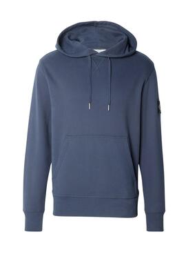 Kapuzenpullover Calvin Klein Jeans Badge blau für männer