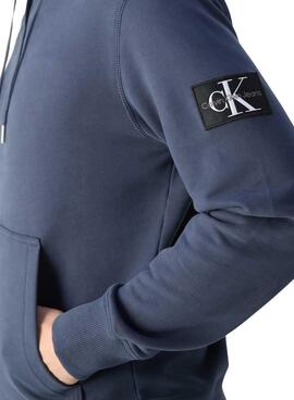 Kapuzenpullover Calvin Klein Jeans Badge blau für männer