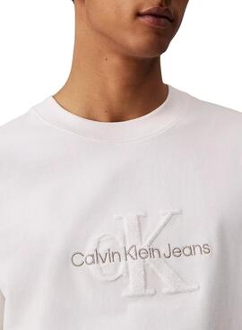 T-shirt Calvin Klein Jeans Chenille weiß für männer