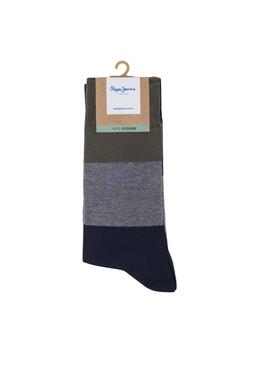 Pack mit Socken Pepe Jeans Colorblock Marineblau für männer