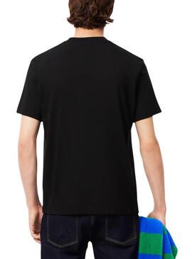 Schwarzes Lacoste Pocket T-Shirt für männer