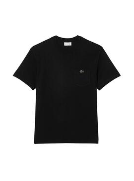 Schwarzes Lacoste Pocket T-Shirt für männer