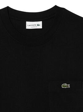 Schwarzes Lacoste Pocket T-Shirt für männer