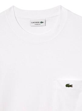 T-Shirt Lacoste Pocket in Weiß für männer