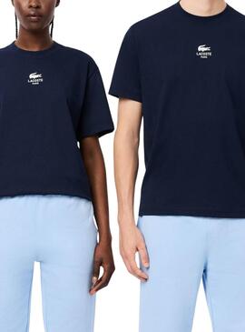 Lacoste Paris T-Shirt in Marineblau für damen und herren.