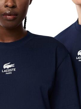 Lacoste Paris T-Shirt in Marineblau für damen und herren.