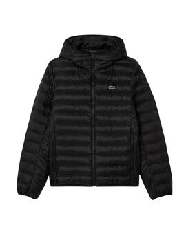 Gepolsterte schwarze Lacoste-Jacke für herren