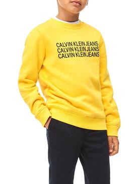 Sweatshirt Calvin Klein Triple Logo Gelb Junge