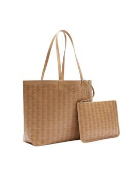 Monogramm Shopper Tasche Lacoste Camel für Frauen