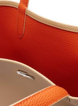 Handtasche Lacoste Anna Vertical beige und orange für frauen